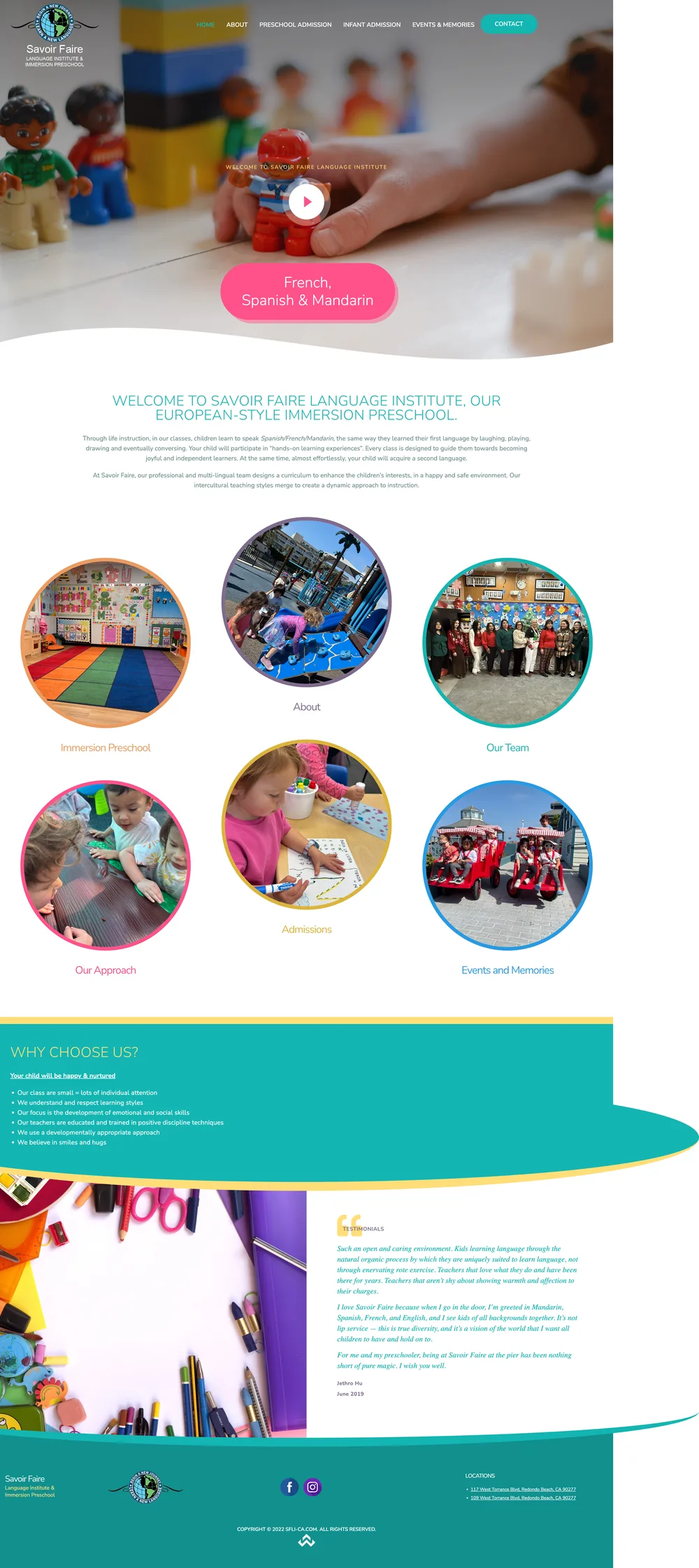 Savoir Faire Language Institute website designed and built by Webconsuls