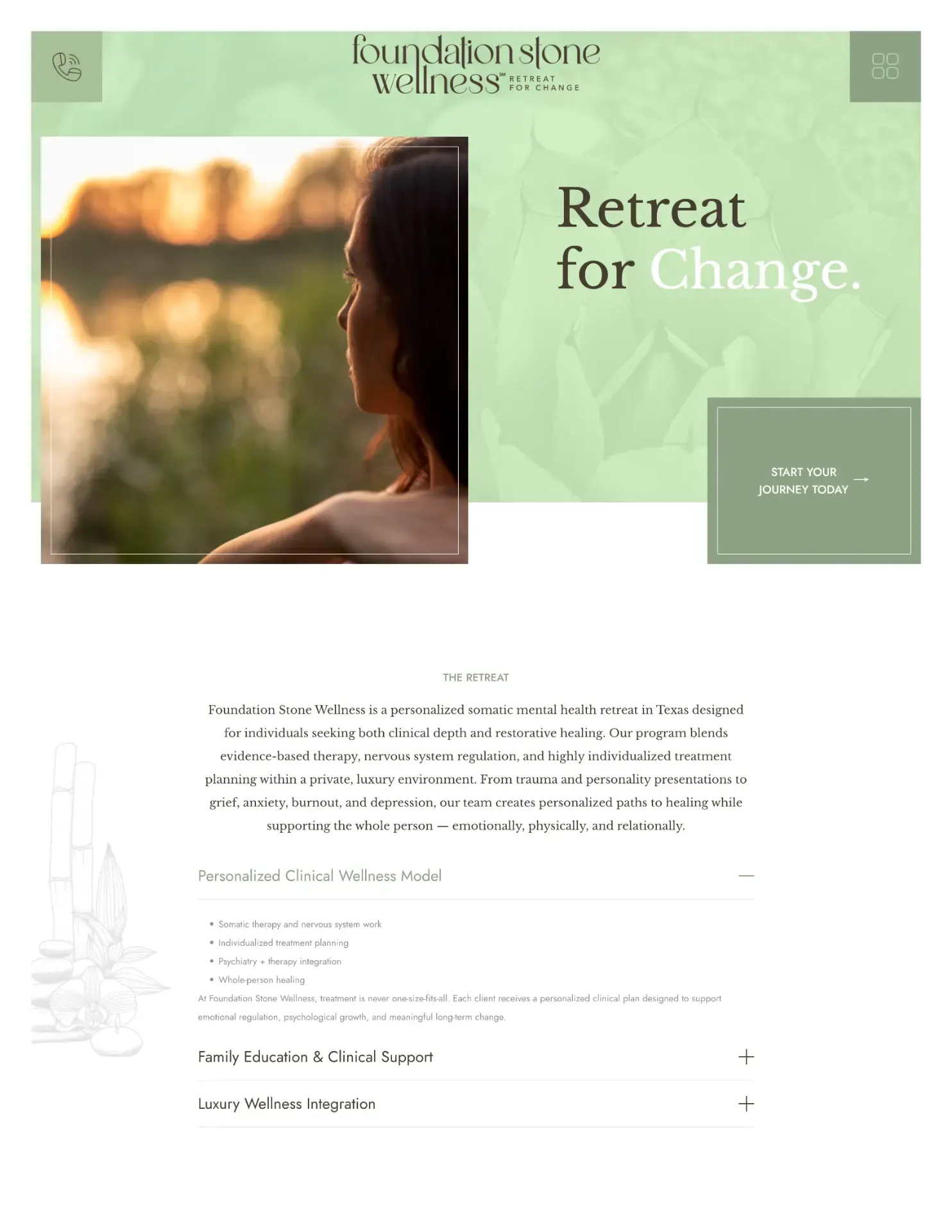 Foundation Stone Wellness website designed and built by Webconsuls