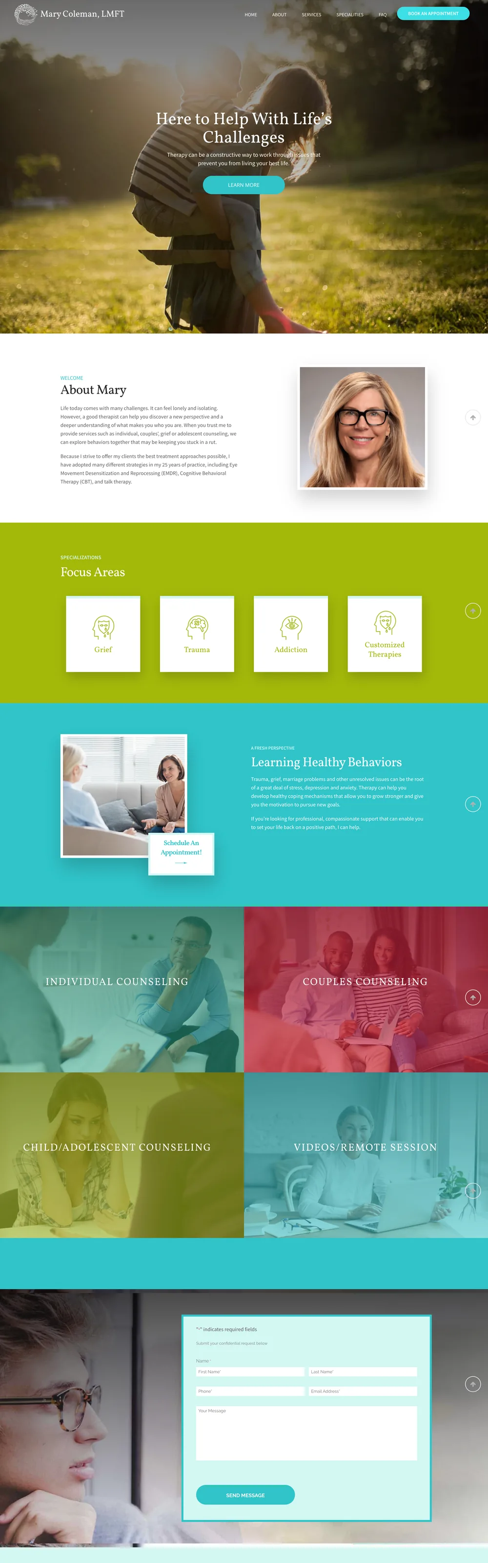 Mary Coleman, LMFT website designed and built by Webconsuls