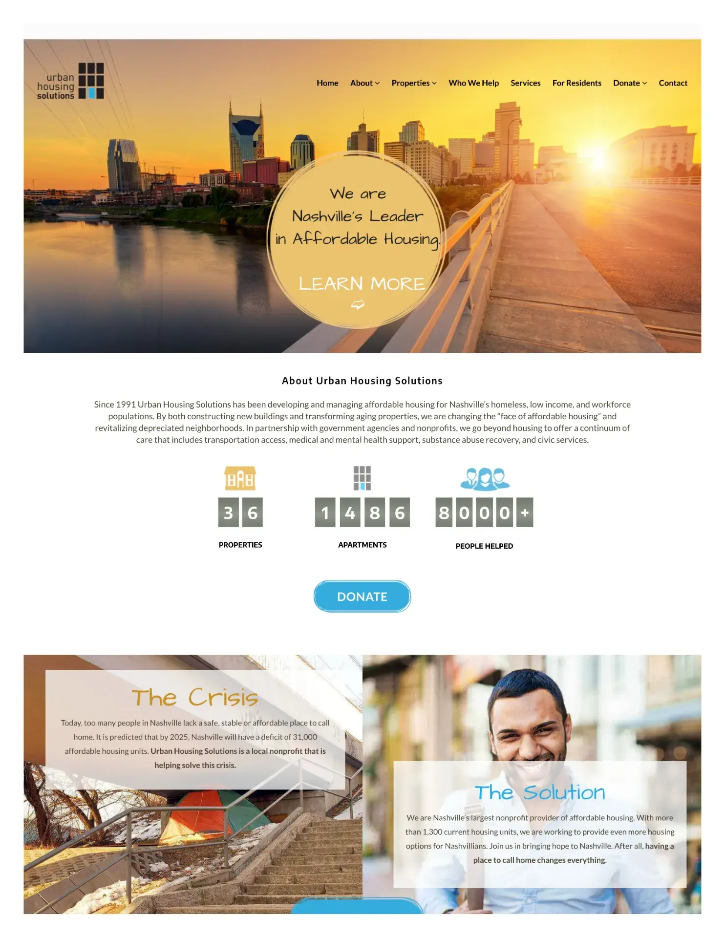 Urban Housing Solutions website designed and built by Webconsuls
