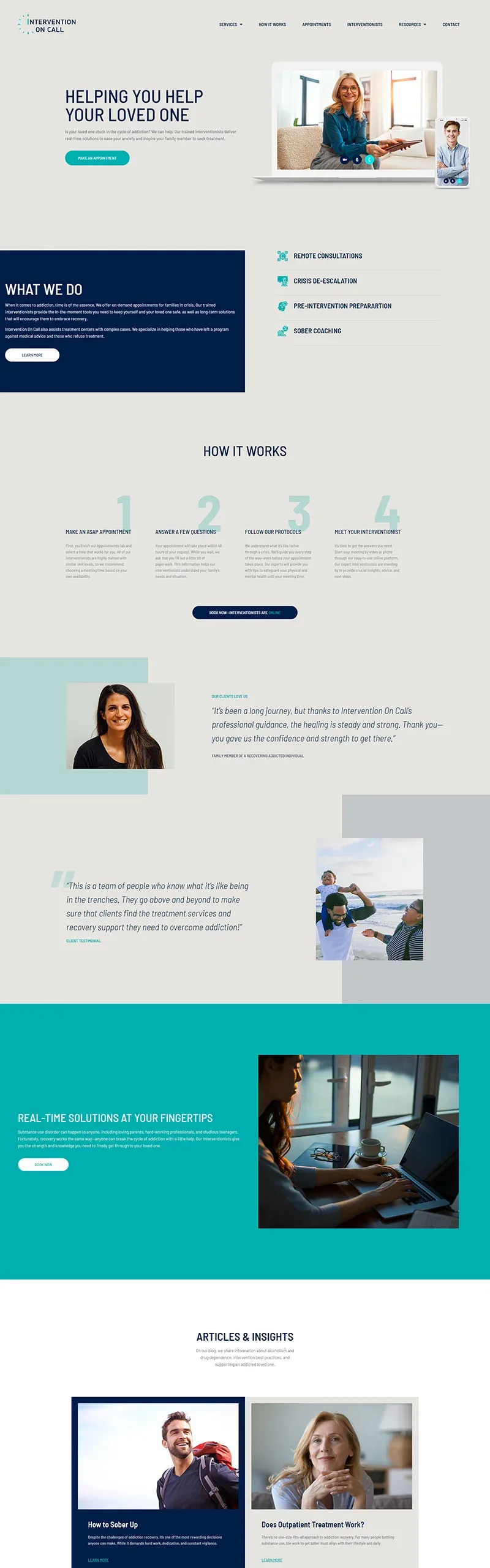 Intervention On Call website designed and built by Webconsuls