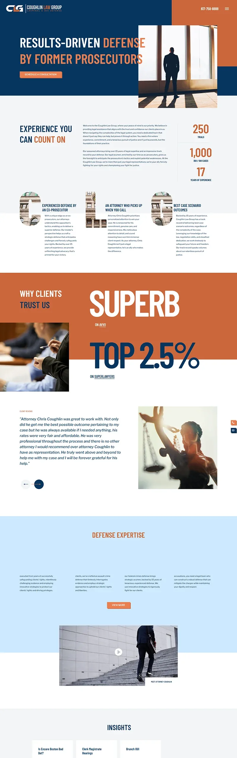 Coughlin Law Group website designed and built by Webconsuls