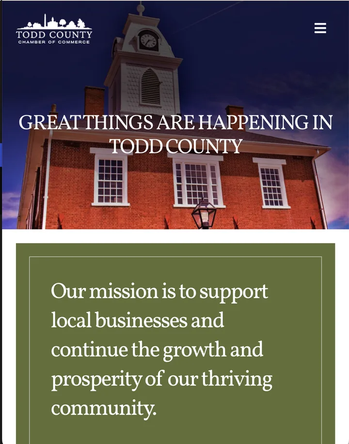 Todd County Chamber of Commerce mobile site
