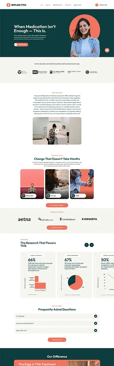 Applied TMS website designed and built by Webconsuls