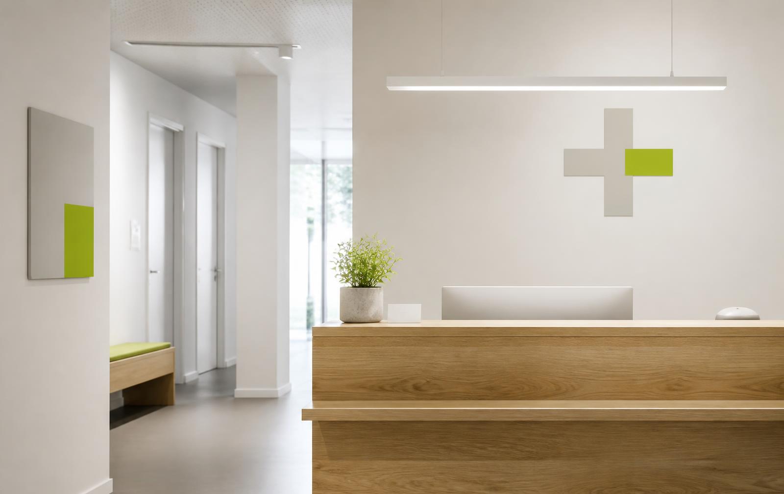 Bright, modern private practice reception area